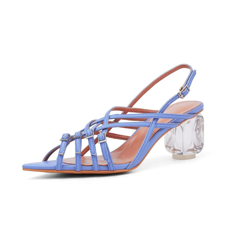 Женские босоножки из лакированной кожи MLJUESE вечерние фиолетового цвета с