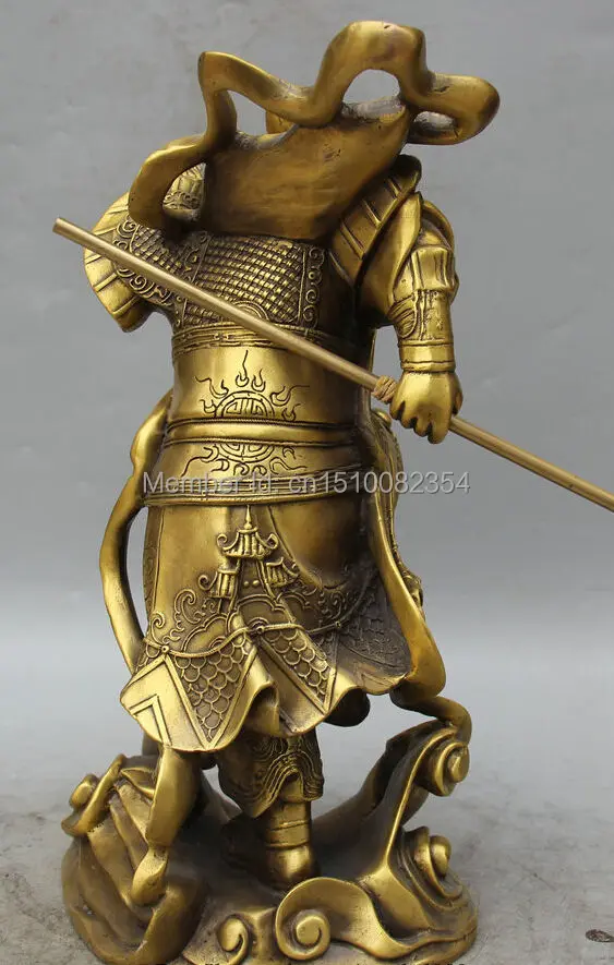 14 &quotКитайский медный стенд палка солнце Wu Kong Красивая статуя короля
