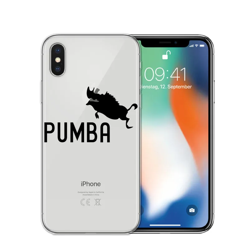 FUNNYRUI для iPhone 6S 5S SE 8 Plus X 7 XS Max Мягкий ТПУ силиконовый чехол Fundas Coque Король Лев Pumba Hakuna