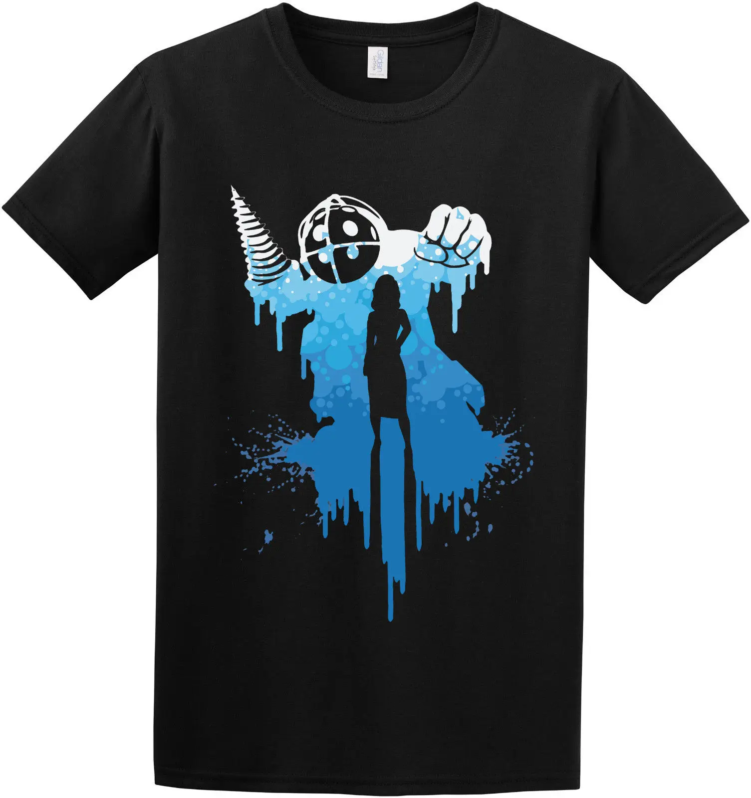 Футболка с надписью Big Daddy Bioshock Rapture Elizabeth Video Game Inspired S 2XL дешевые оптовые футболки