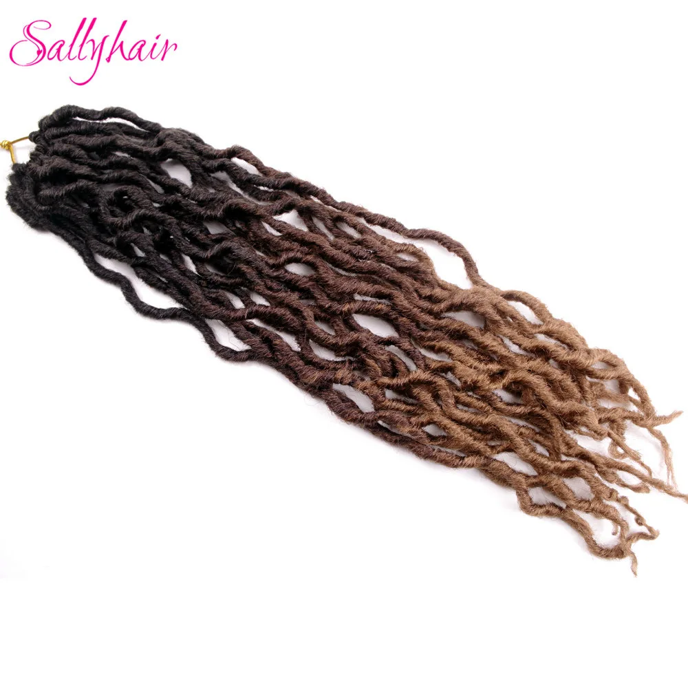 T1B/4/27 Sallyhair вязанные косички для наращивания волос 24 пряди/упаковка Faux locs Curly Ombre синтетические плетеные волосы 18 дюймов - Цвет: T1B/4/27