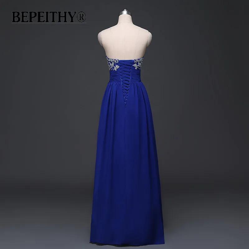 BEPEITHY женское вечернее синее платье шифон Vestidos De Festa выпускное длинное 2019|prom