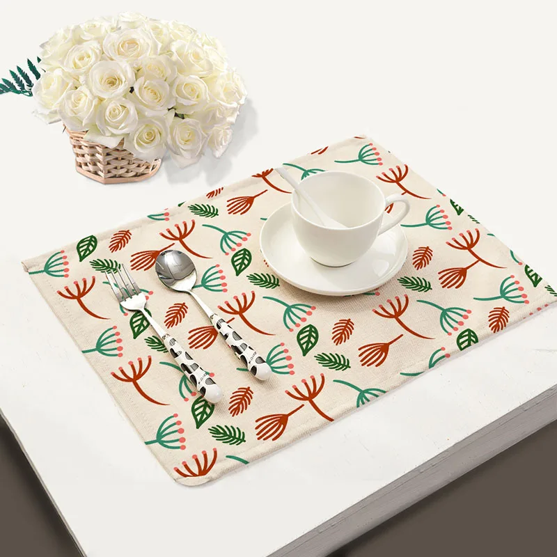 Столовые Салфетки смешанных 4 стилей Коралловое дерево с принтом полиэфирная