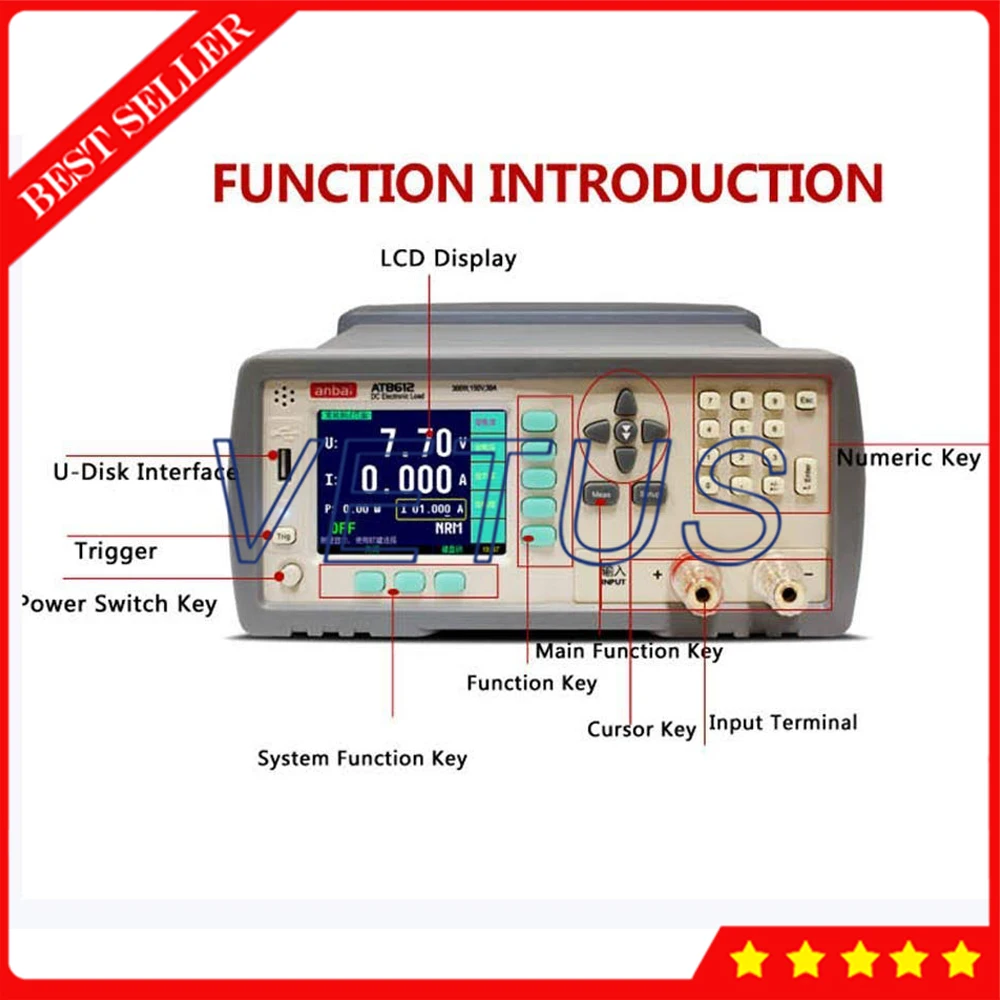 AT8612 DC электронный тестер нагрузки с 3 5 дюймовым TFT LCD дисплеем программируемый