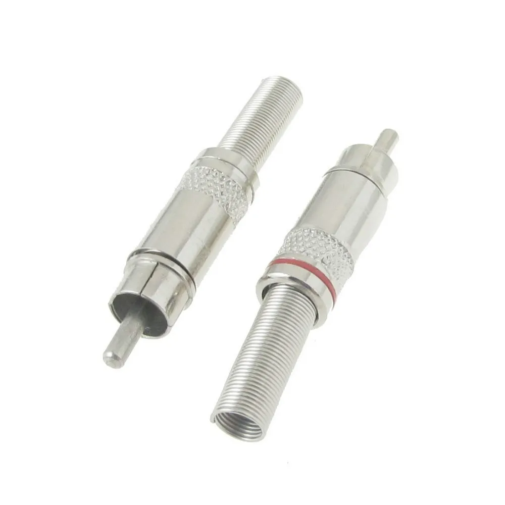 

50 pcs high quality Metal Solder RCA Male Plug with Spring