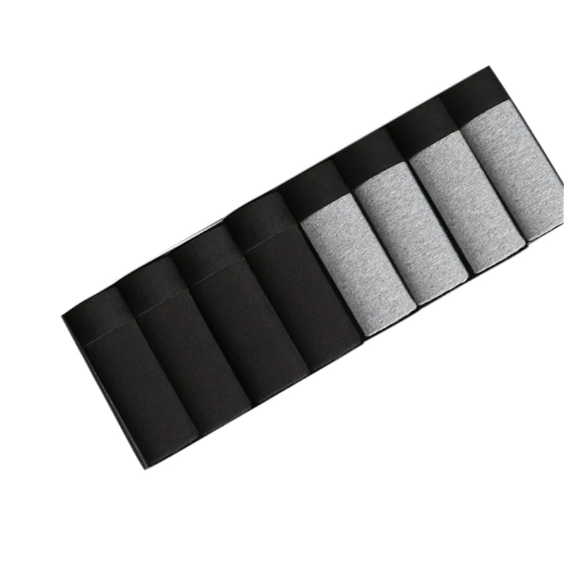 BLack Gray 8 шт/лот мужские хлопковые трусы Мужское нижнее белье боксеры дышащие мужские боксеры прочные кальсоны удобные шорты больших размеров 4XL - Цвет: BLack Gray