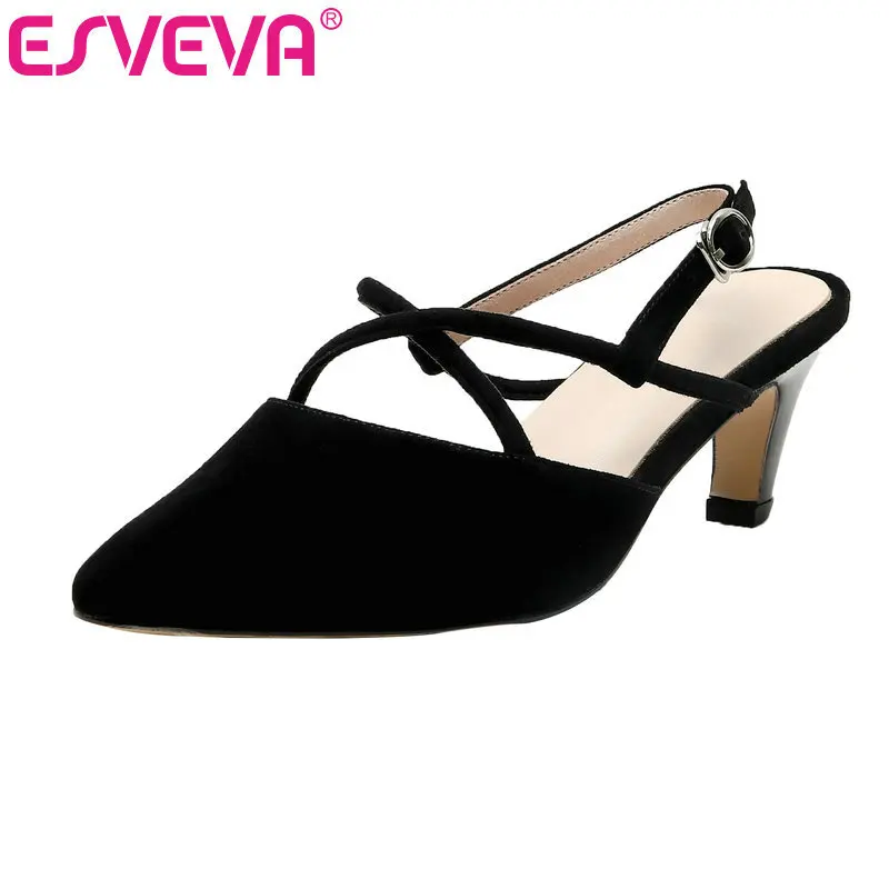 Женские сандалии ESVEVA из коровьей кожи и искусственной на тонком высоком каблуке