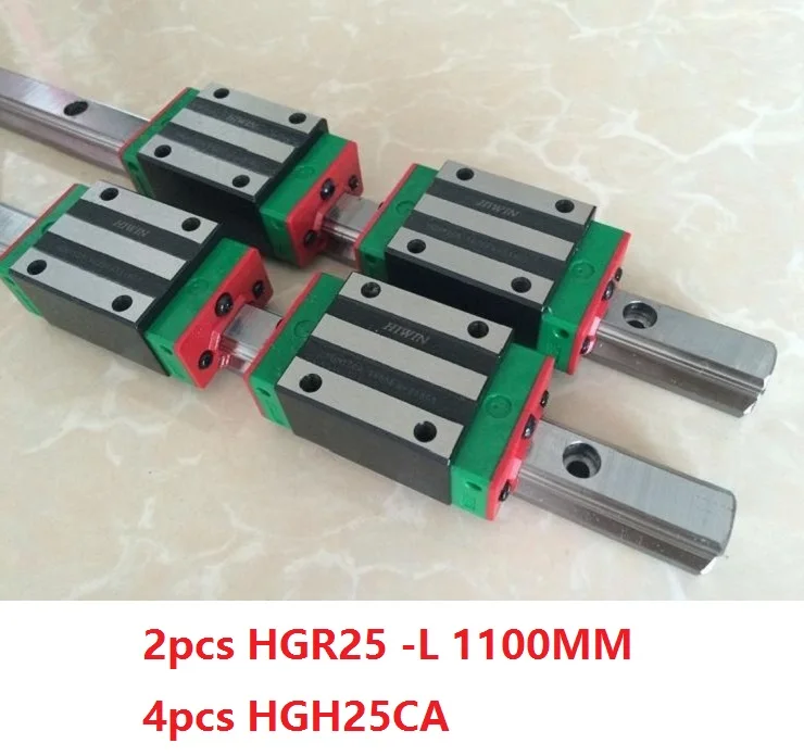 

2pcs 100% original Hiwin linear guide linear rail HGR25 -L 1100mm And 4pcs HGH25CA linear narrow block for cnc router