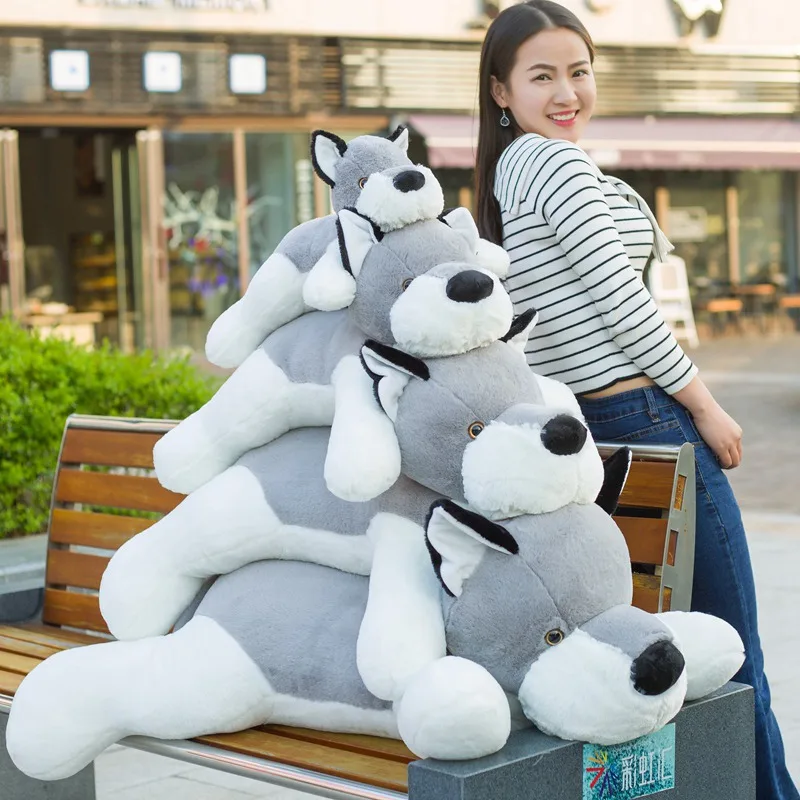 

50cm/70cm/90cm Simulation Vivid Dog Plush Toy Soft Cartoon Animal Big Dog Stuffed Doll Boyfriends Pillow Sofa Cushion Kids Gifts