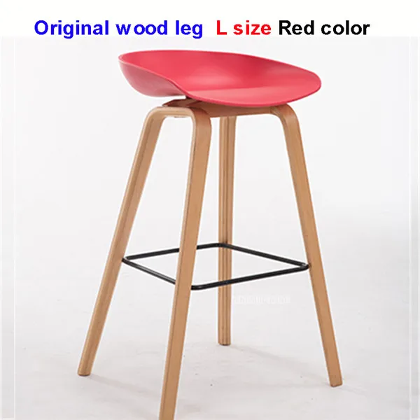 L-Original-Red 1 шт. минималистский современный цельно деревянный барный стул с ABS счетчик барный стул Северной ветра модные креативные популярные фурнитура стул 65 мм/75 см - Цвет: L-Original-Red