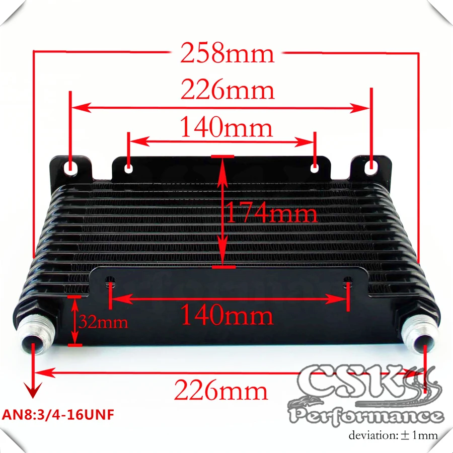 8 32 мм 13 ряд двигателя/передачи RACING покрытием Алюминиевый Масляный Радиатор