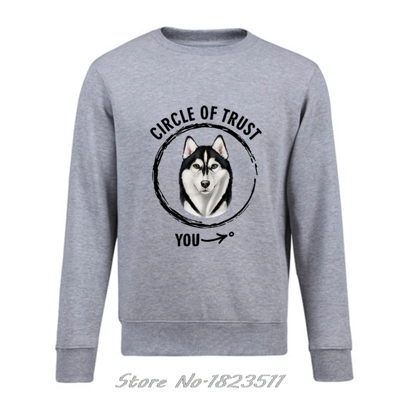 Мужская забавная Толстовка Harajuku с капюшоном надписью Circle Of Trust Husky Breed подарок для