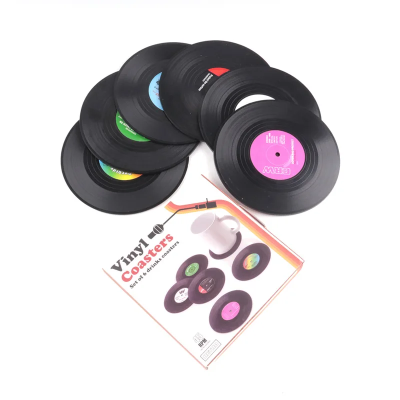 6 шт./компл. пластиковый нескользящий круглый Настольный коврик для стеклянной