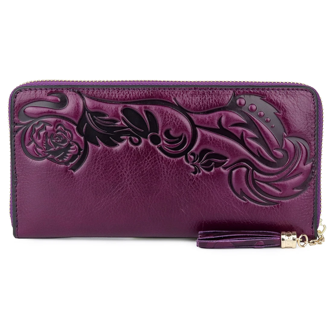 Высококачественные Фиолетовые женские кошельки с кисточками длинный Дамский