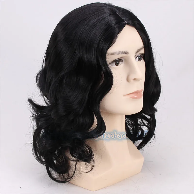 35 см Severus Snape черный парик для косплея, кудрявый парик для Хэллоуина, ролевые костюмы для волос