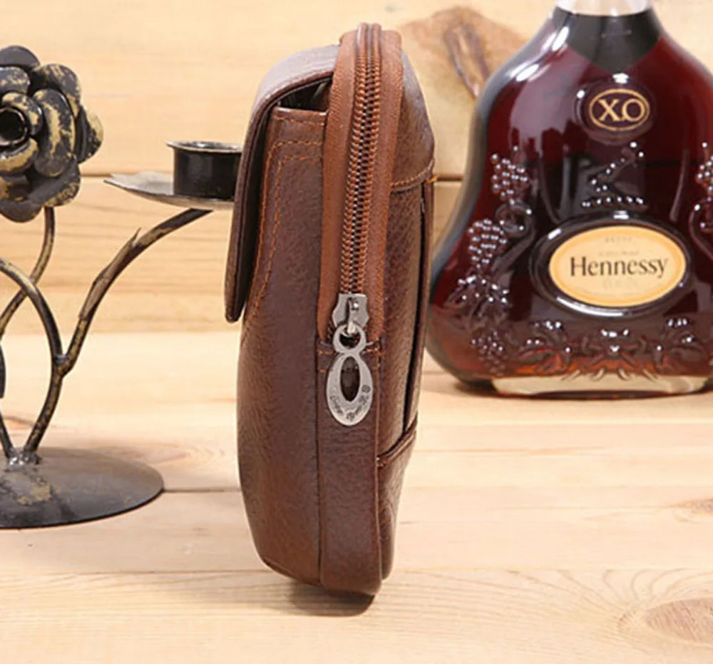 Для мужчин из натуральной кожи пояс бедра ягодицы поясная сумка коровьей