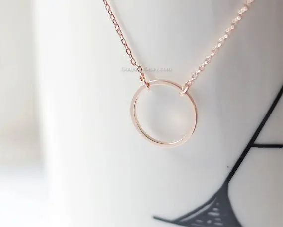Ожерелье с кольцом кармой ожерелье бесконечности простые подарки XL021|karma necklace|circle