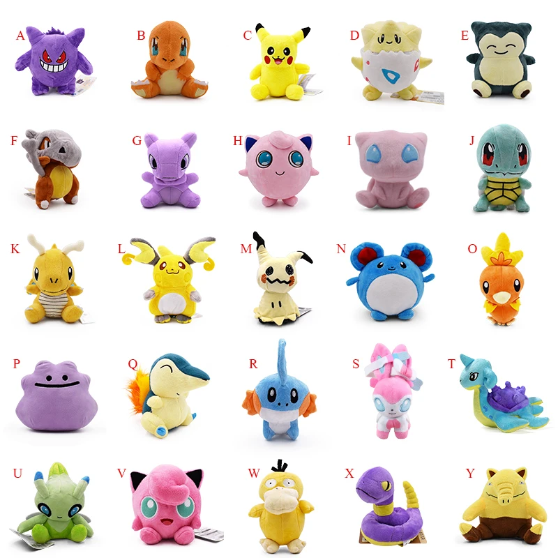 25 стилей Pocket Go плюшевая игрушка «Пикачу» Charmander Jigglypuff Snorlax Gengar мягкие куклы Peluche для детей подарок на день рождения