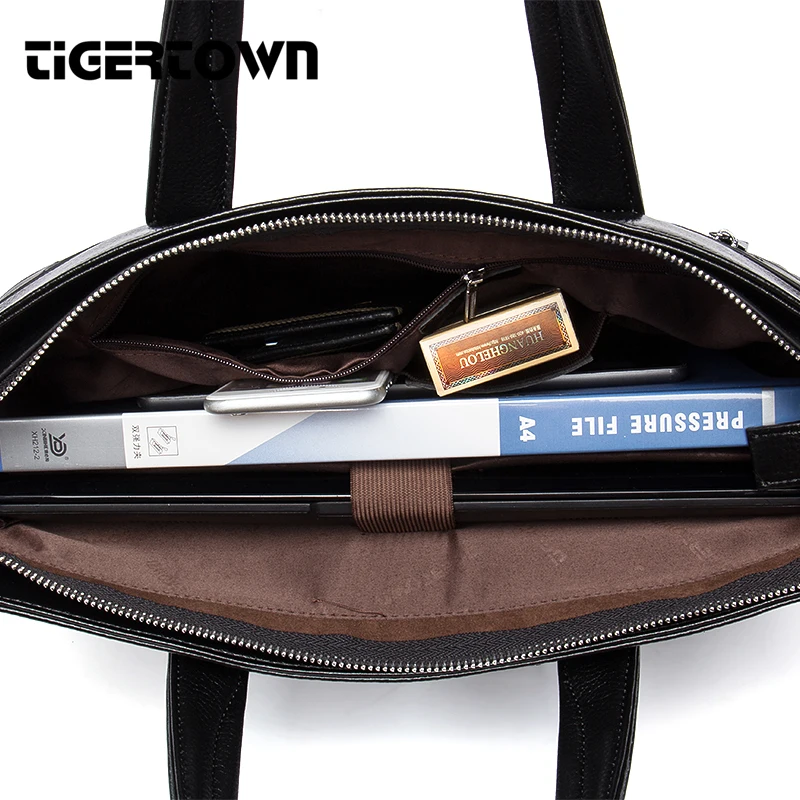 TigerTown New 100% Genuine Leather Men's Handbag Business Cross Shoulder Bags Real Messenger Computer Laptop bag | Багаж и сумки