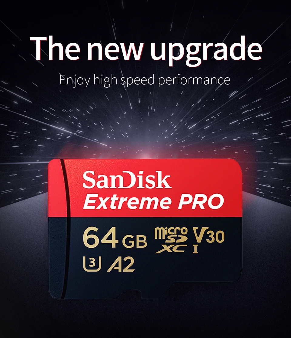 Sandisk Extreme Pro Micro SD карт до 170 МБ/с. 64 GB 128 GB sandisk TF карты памяти с адаптером SD A2 V30 U3 карты