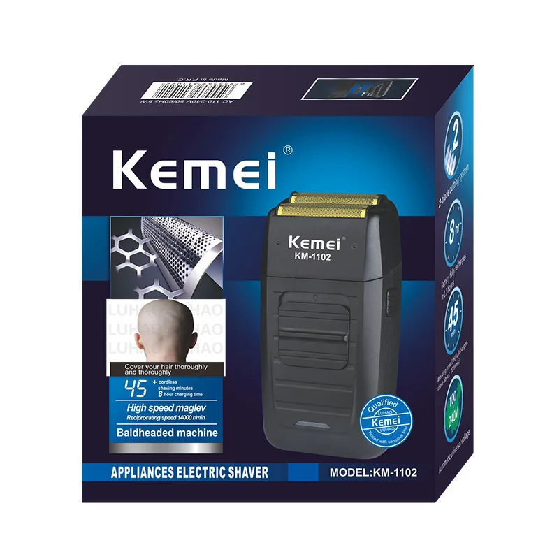 Kemei KM-1102 аккумуляторная бритва для мужчин с двойным лезвием