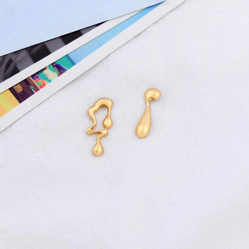 Amaiyllis Asymmetric Geometric Stud Earrings For Women Personality Alloy Post Vacation Party Simple Brincos | Украшения и