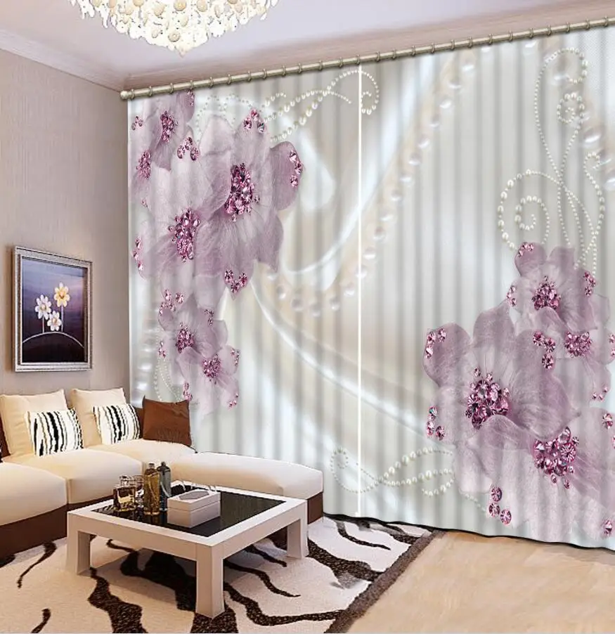 Роскошный Европейский современный 3d цветок на заказ занавес модный Декор