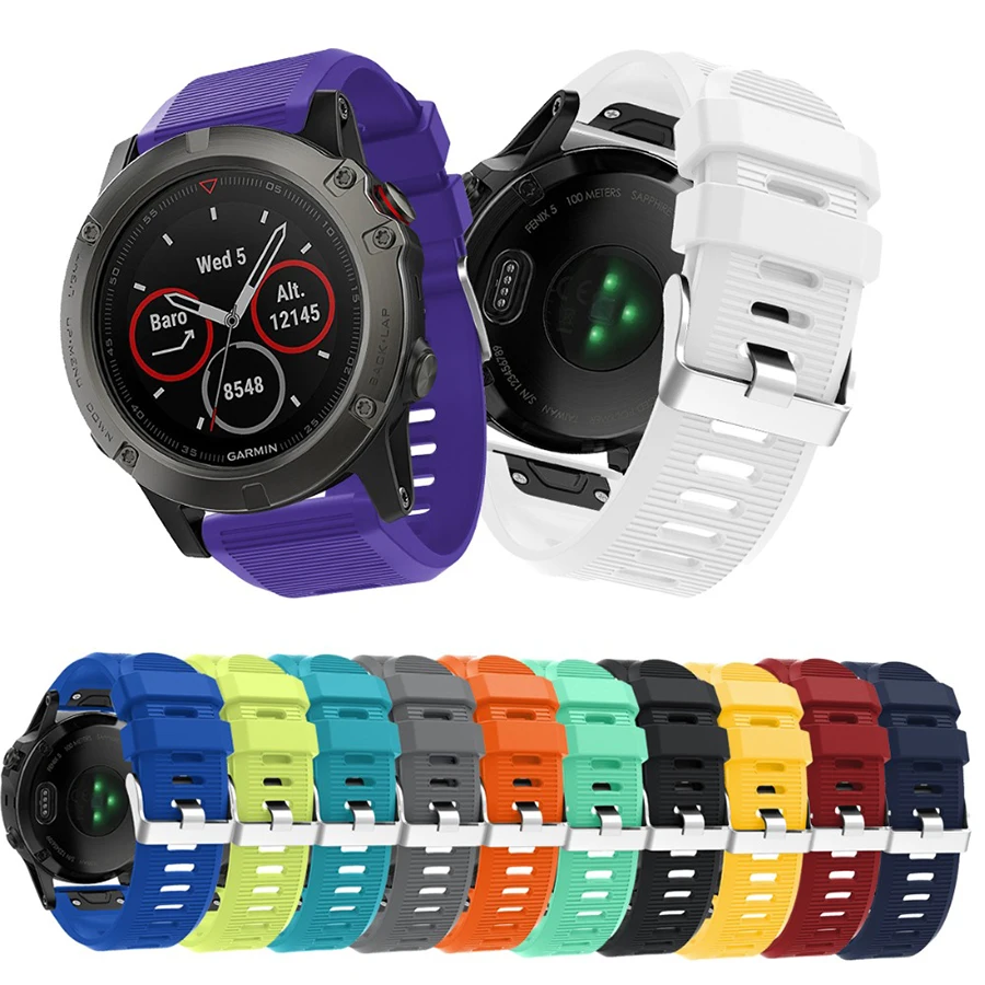 Замена быстроразъемный 26 мм мягкий силиконовый ремешок для Garmin Fenix 5X/Fenix 3/Fenix3 HR Смарт-часы спортивный ремешок Starp черный