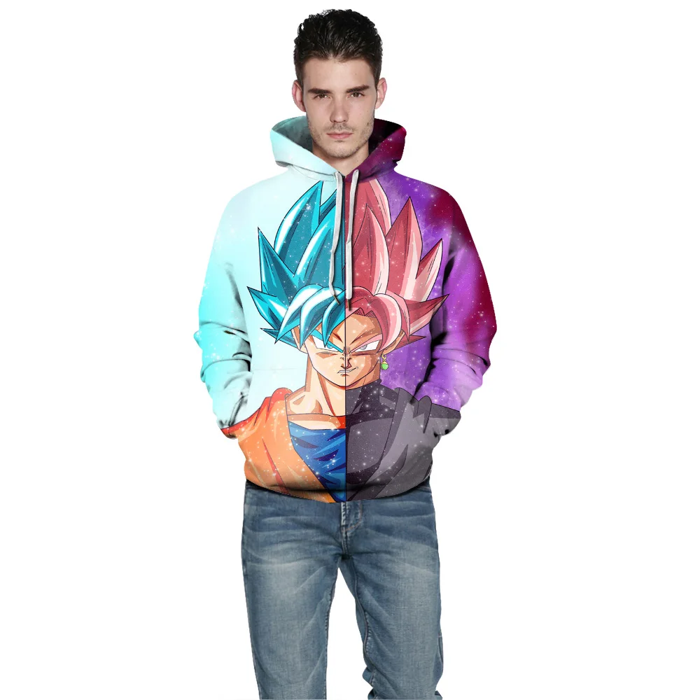 Осень 353 Аниме Наруто Драконий жемчуг Bleach принты Женская куртка с капюшоном Femme Толстовка Повседневная свободная Мужская с карманами толстовки пальто