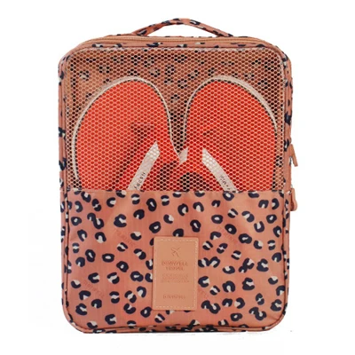 Pink leopard RUPUTIN дорожная сумка для обуви, большая вместительность, органайзер, сумки, мешок для сортировки обуви, водонепроницаемый двухслойный мешок для обуви, аксессуары для путешествий - Цвет: Pink leopard