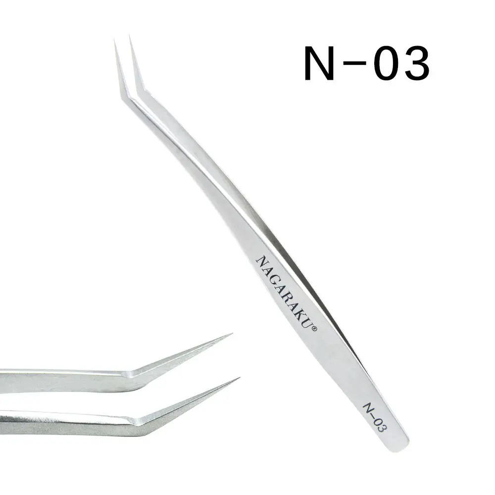 Nagaraku нержавеющая сталь Tweezers Пинцет особенно для норки наращивание ресниц ресницы изогнутые прямые клип пинцеты