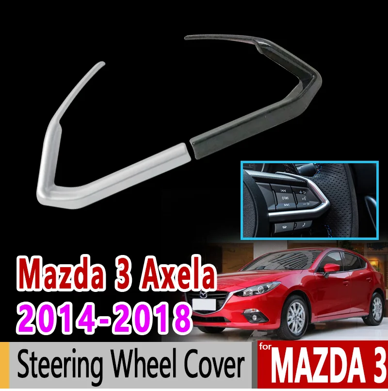 Для Mazda 3 Axela 2014 2015 2016 2017 2018 BM BN хромированное углеродное волокно чехол на руль
