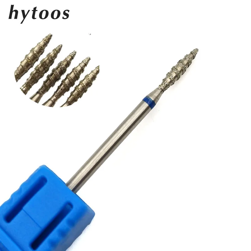 H0210SD-M HYTOOS 1 шт. Торнадо конусное сверло для ногтей 3/3" маникюрные фрезы роторные алмазные сверла аксессуары спиральные фрезы для ногтей инструмент - Цвет: H0210SD-M