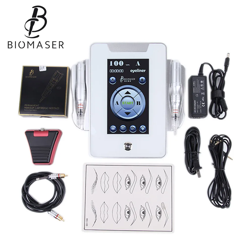 Biomaser MTS450 цифровой сенсорный Перманентный макияж машина ручка Набор для бровей Губы Глаза Полный татуировки ручка профессиональная машина