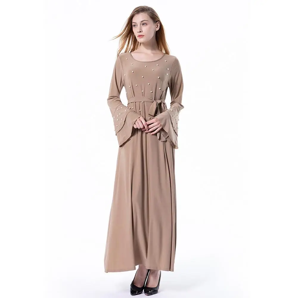 Женское мусульманское платье Кафтан Abaya турецкое хиджаб с бисером турецкая