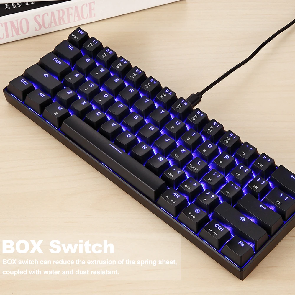 Игровая клавиатура MOTOSPEED CK61 с RGB подсветкой механическая Kailh BOX голубыми