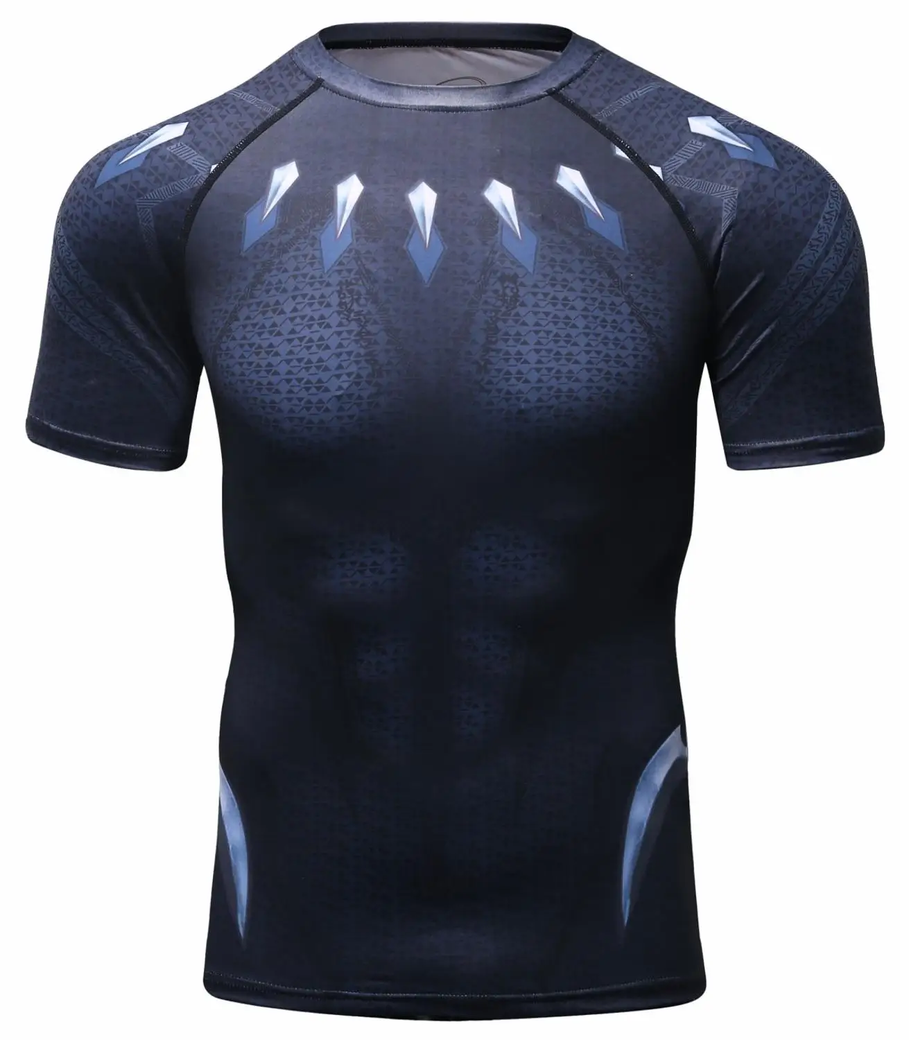 

Men's Sports Fitness T-shirt, Men Black Panther Compression Shirt Short Sleeve Tights Elasticity Tees Digital Printing