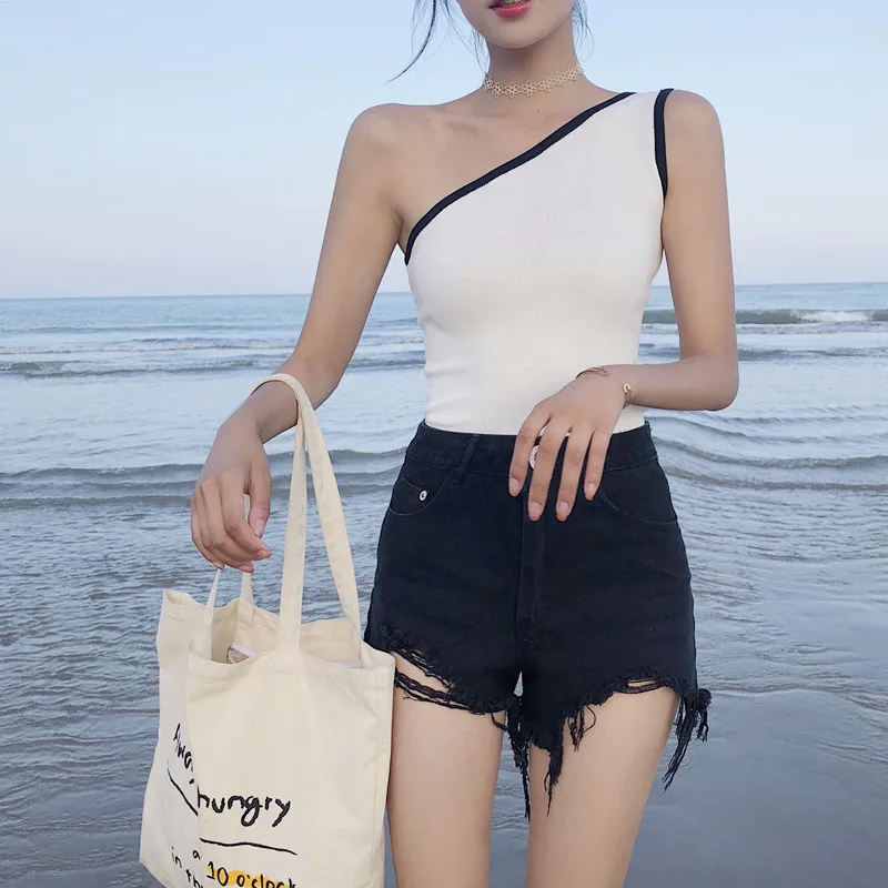 Женский укороченный топ без рукавов трикотажный с открытыми плечами DX9015|Топы| |