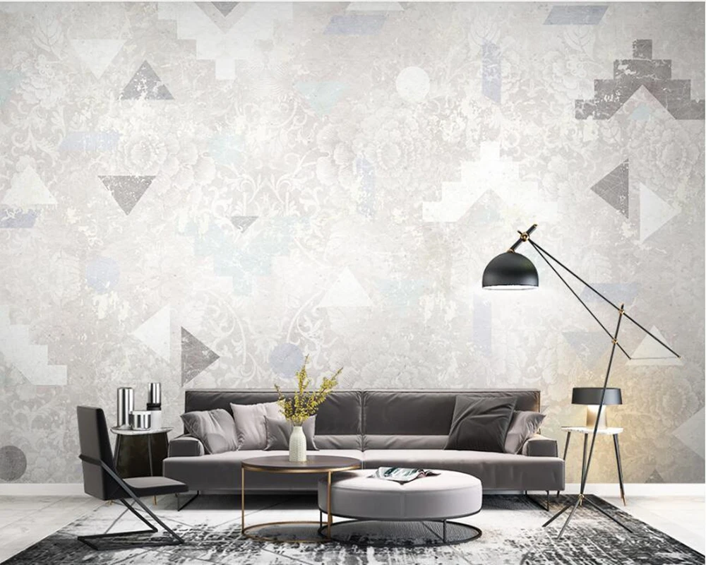 

Papel de pared vintage floral abstract geometric 3d wallpaper mural for living room sofa TV wall bedroom wall papers home decor