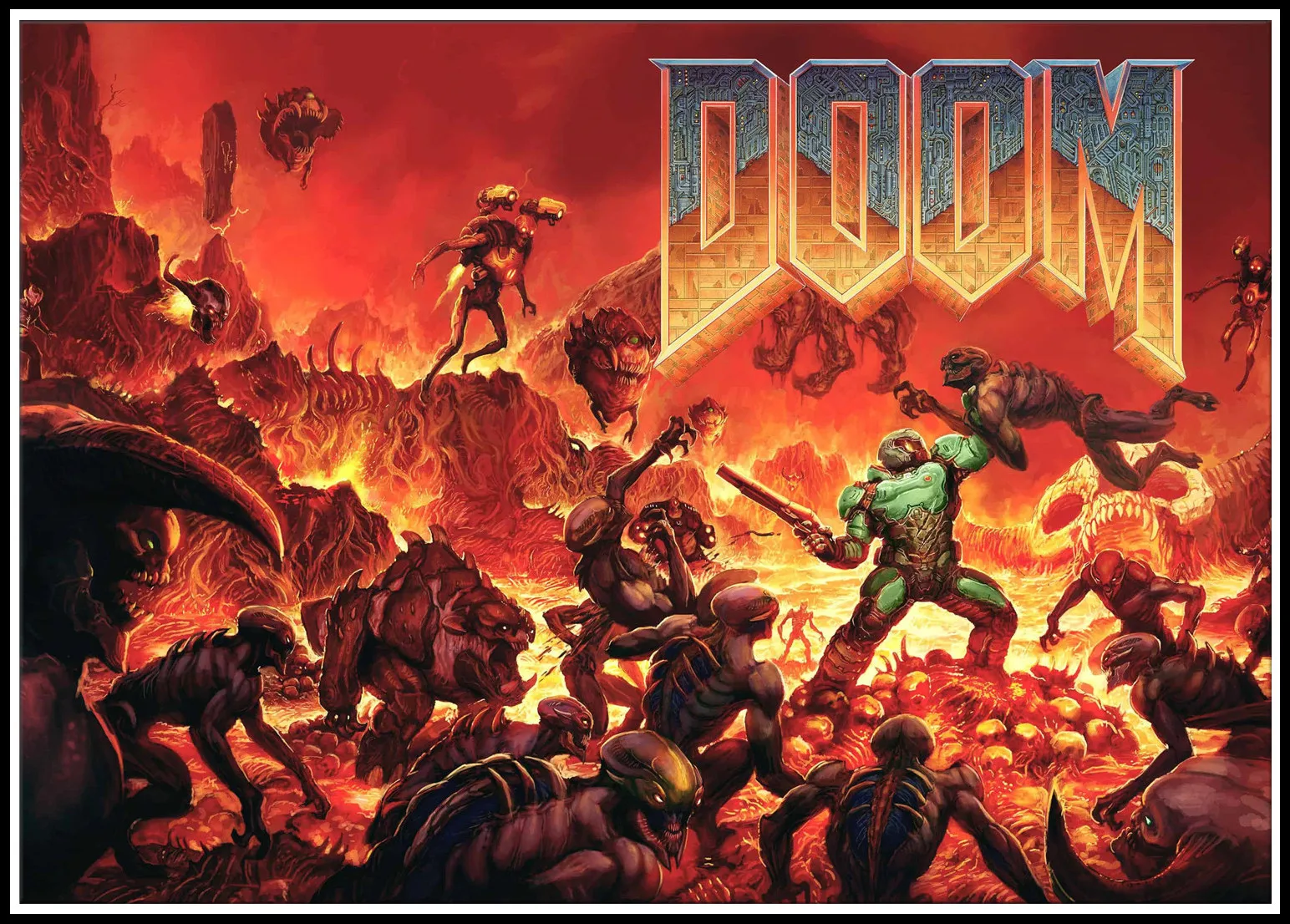 The Ultimate Doom Game постер Halo видео игры настенное искусство картина белая бумага