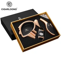 cohiba cigar lighter ashtray cutter portable smoking accessories set alloy cigar ashtray windproof lighters sharp cutter