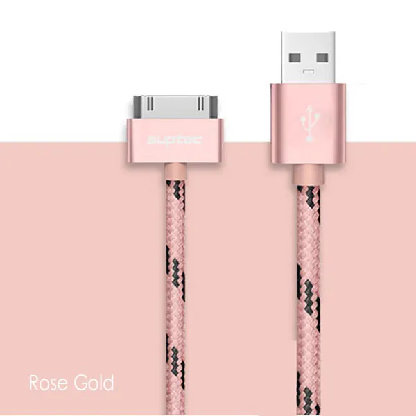 Rose SUPTEC для iPhone 4, 4S, 3g, S, 3g, iPad 1, 2, 3, iPod Nano touch, 30 Pin, USB кабель, быстрая зарядка, оригинальное зарядное устройство, адаптер, шнур для синхронизации данных - Цвет: Rose