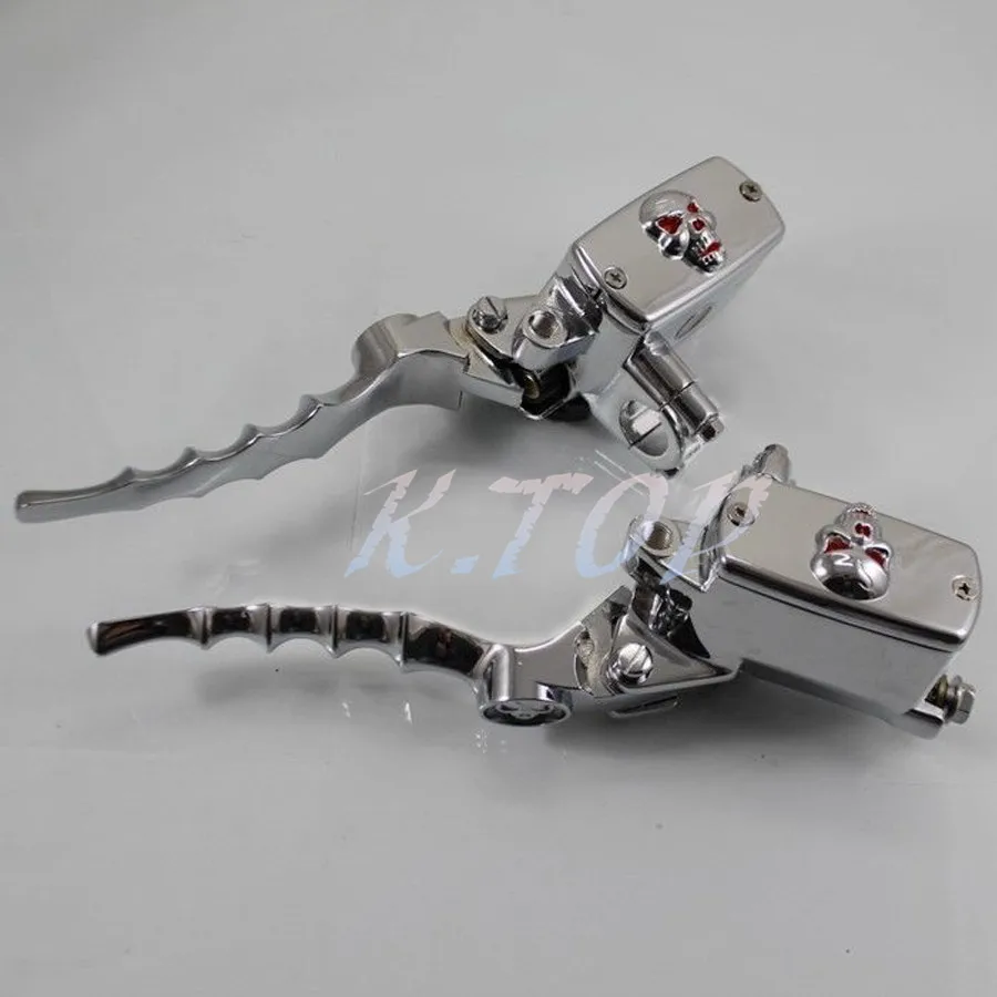 Хром Череп 7/8 &quotмотоцикл Гидравлический тормозной главный цилиндр и рычаг