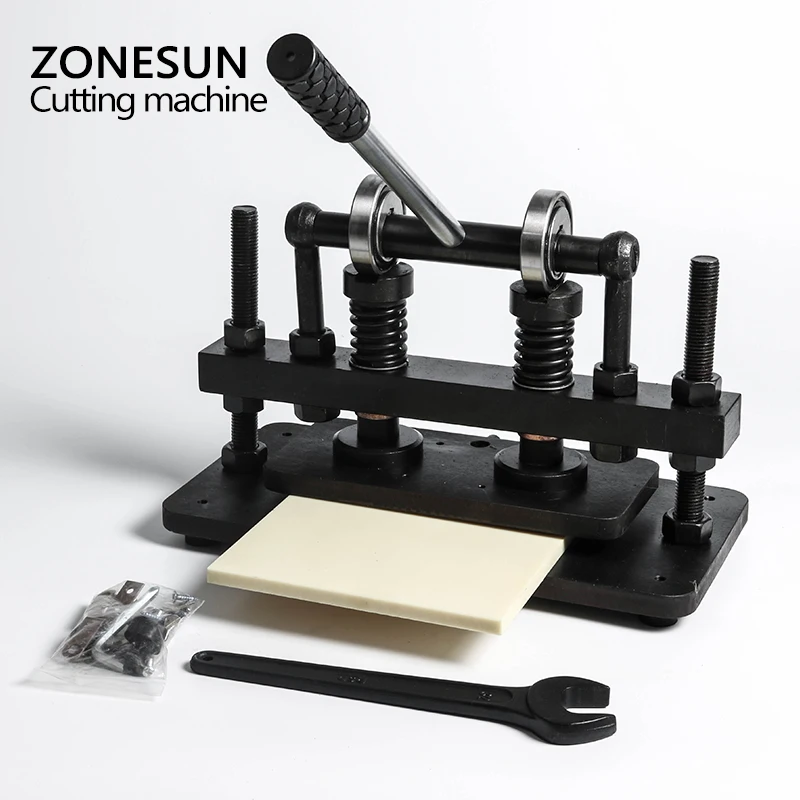ZONESUN 26x12 см двухколесная ручная машина для резки кожи, фотобумага, ПВХ/Эва лист прессформы Резак, кожа высечки машины