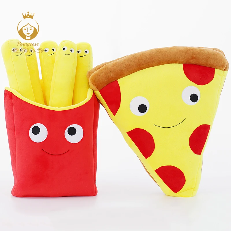 

1PCS 50CM Cute Cartoon Expression Pizza, French Fries Cushions, Creative Pizza Fries Plush Stuffed Toys, Home Decoration