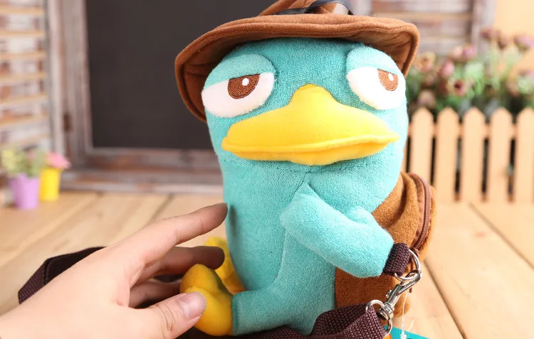 Милая объемная плюшевая сумка Phineas and Ferb Perry the Platypus, маленькая сумка через плечо, сумки через плечо для детей, Детский кошелек, кошелек