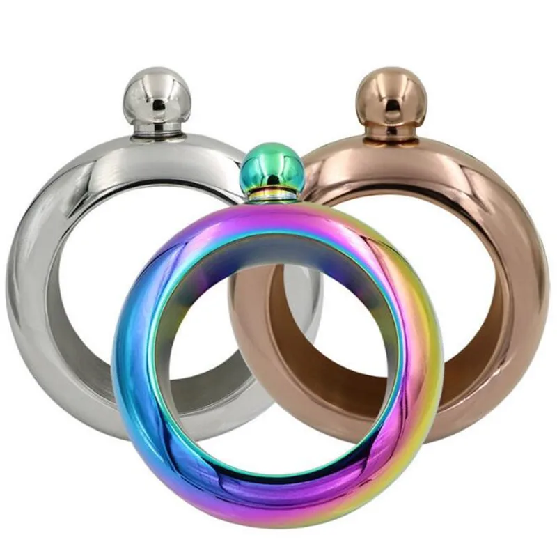 Wijnfles Armband Heupfles Zilveren Regenboog Koper Grade 304 Roestvrij Stee Whisky Drinkwaren Accessoires
