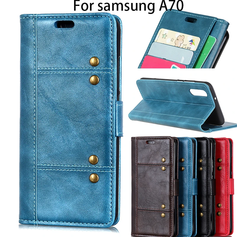 Для Samsung galaxy A70 Роскошный чехол из искусственной кожи флип с
