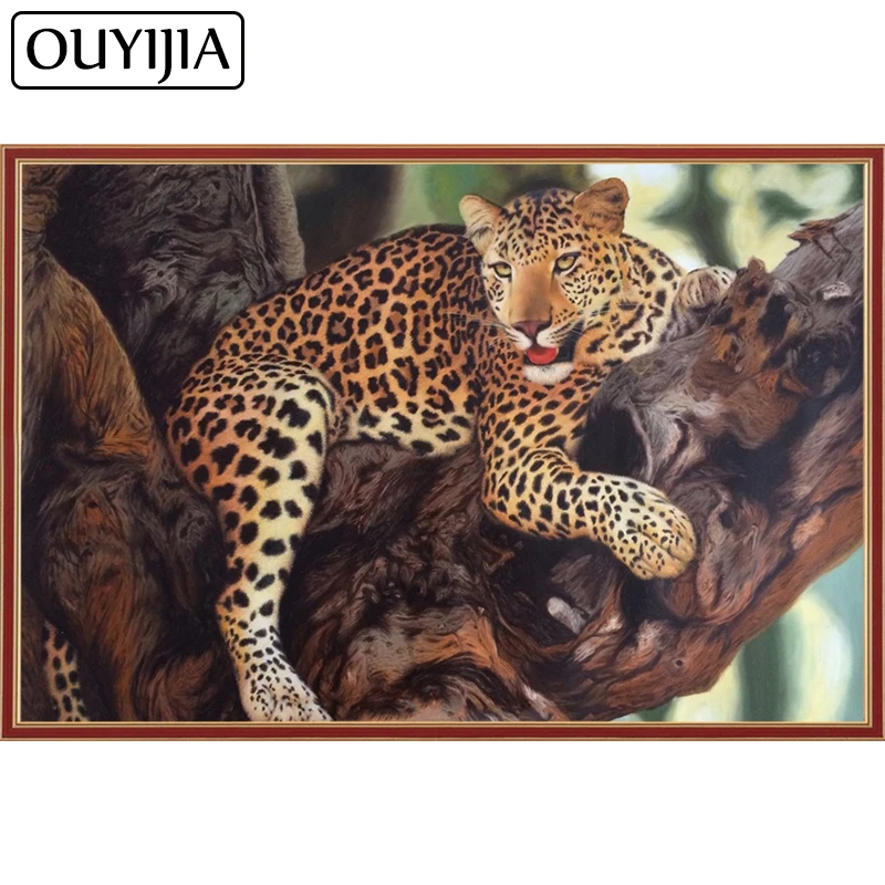 OUYIJIA 5D DIY украшение для дома алмазная живопись Гепард вышивка с животными