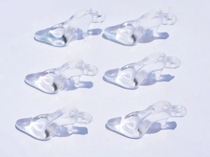 CLEAR 1.7x3.5cm 50 Золушка прозрачные Тапочки свадьбы пользу Держатели из акрила на подарок; розовый и ясно используются исключительно как декорация, не Заполняемые использования - Цвет: CLEAR 1.7x3.5cm